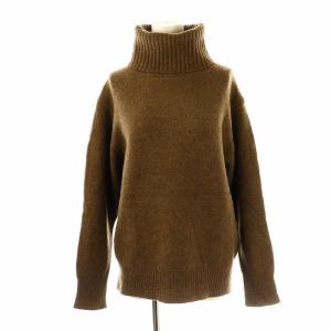 ミドルゲージタートル ニット セーター 長袖 ブラウン /ES OS