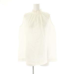 フリルスタンドブラウス ノースリーブ オフホワイト /DO OS