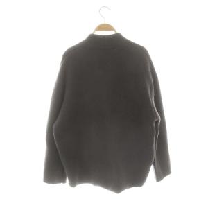 Apuweiser-riche 22AW パール付FOX混ニットショートコート ノーカラー 2 チャコールグレー /MI OS