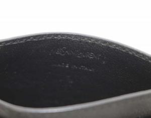 YVES SAINT LAURENT カードケース 名刺入れ YSLロゴ レザー ブラック 568986