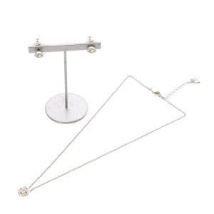 アンジェリック スクエアネックレス ピアス セット シルバー色 /SR5