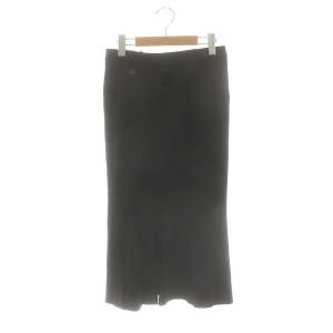 マーメイドフレア スカート ミモレ ロング 36 黒 ブラック /AT OS