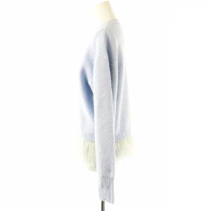 Chesty 23AW シャギーフリンジトップス ニット セーター 長袖 プルオーバー ウール F 青 ブルー /YQ