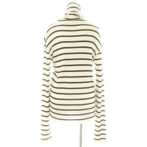 L'Appartement 24AW rib タートルネックニット カットソー ボーダー ウール アイボリー ブラック