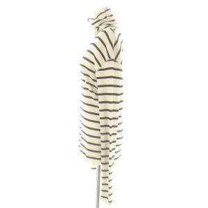 L'Appartement 24AW rib タートルネックニット カットソー ボーダー ウール アイボリー ブラック