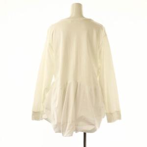 ENFOLD 24AW  モダン天竺 スクエアペプラム ロンT 長袖 プルオーバー 38 白 ホワイト