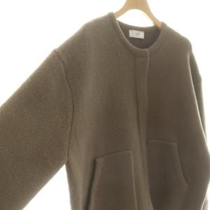 SLOBE IENA 24AW ダブルフェイスニットブルゾン フロントボタン F 茶 ブラウン /YQ OS