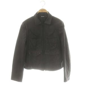 ラムレザージャケット 革ジャン フロントポケット 12 黒 ブラック /KO OS SH