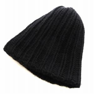 THOMAS WYLDE ニットキャップ ニット帽 ビーニー 帽子 メタルプレート ウール カシミヤ混 黒 ブラック /AN22