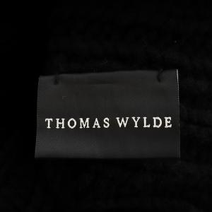 THOMAS WYLDE ニットキャップ ニット帽 ビーニー 帽子 メタルプレート ウール カシミヤ混 黒 ブラック /AN22