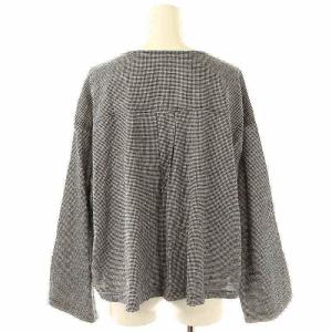 nest Robe 24SS Gingham Check Collarless Shirt F ブラック ホワイト