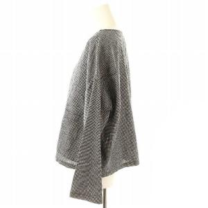 nest Robe 24SS Gingham Check Collarless Shirt F ブラック ホワイト