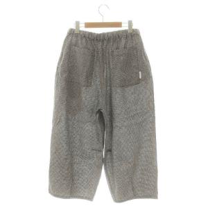 nest Robe 24SS ギンガムカーヴィーパンツ ワイドパンツ リネン F ブラック ホワイト