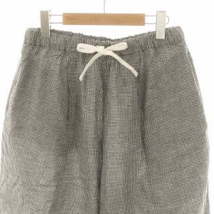 nest Robe 24SS ギンガムカーヴィーパンツ ワイドパンツ リネン F ブラック ホワイト