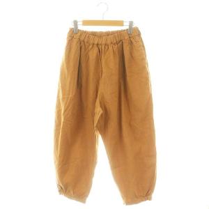 24AW 起毛ヘムサイドゴムパンツ バルーンパンツ リネン F キャメル /ES OS SH