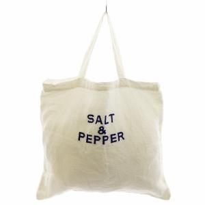 SALT&PEPPER トートバッグ ハンドバッグ ショルダーバッグ ロゴ 白 ホワイト