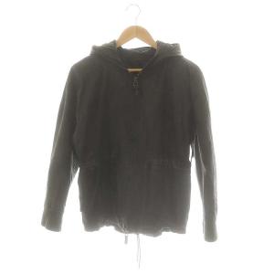 フード レザー ジャケット ジップアップ 36 黒