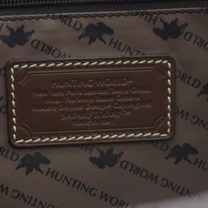 HUNTING WORLD トートバッグ ショルダーバッグ キャンバス レザー 切替 ロゴ ブラック