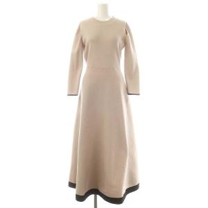 23AW ショルダースリットレディワンピース ニット バイカラー 2 ピンク 黒 /MI OS