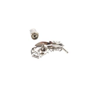 SWAROVSKI ピアス フェザーモチーフ 羽根 スタッド シルバー色