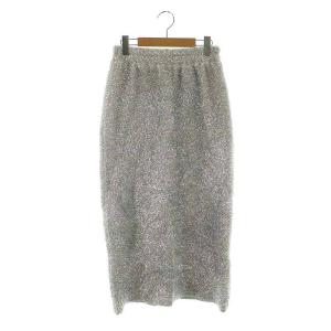 ラメ シャギー スカート タイト イージー シルバー色 /MI OS