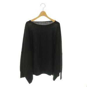 B/N Volume Knit ボートネックボリュームニット プルオーバー 長袖 ブラック /DF OS