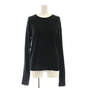 23AW ニットプルオーバー 長袖 クルーネック カシミヤ混 シルク混 黒 ブラック /KO OS