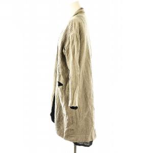 pas de calais リネン混 ストライプ ガウンコート スプリングコート 36 グレー ブラック /ES OS