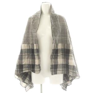チェック大判ストール グレー ブラック オフホワイト /DO OS