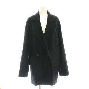 ウールナイロン ダブルブレストジャケット テーラード 36 黒 /HK OS