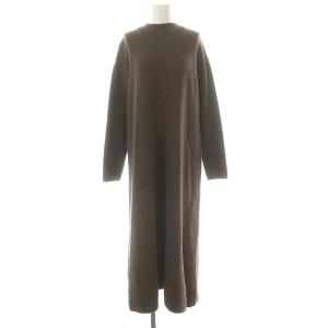 ウールミラノリブ ハイネックロングワンピース ニット 長袖 36 ブラウン /DF OS