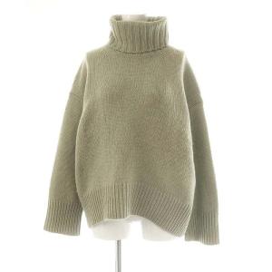 ファインウール ハイネックプルオーバー ニット セーター 長袖 S スモークグリーン /DF OS