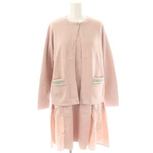 ニットアンサンブル 長袖カーディガン ノースリーブワンピース 0 ピンク /DO OS