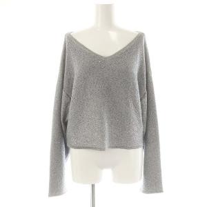 24AW スパンコールニット セーター クロップド 36 グレー