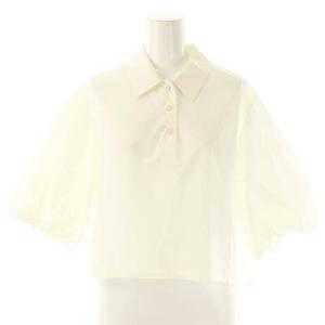 24SS パールボタンプルオーバーシャツ 半袖 コットン F 白 ホワイト /YQ OS SH
