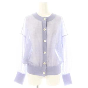 24SS シアーラミーカーディガン 長袖 サックスブルー /DF OS SH