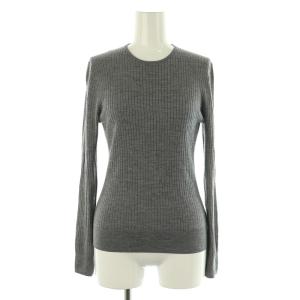 24AW リブ クルーネック ニット カットソー 長袖 グレー