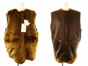 工場直売 vintage ameri 23aw ベスト（AMERI（アメリ リバーシブルファー ジャケット・アウター