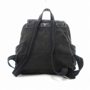 COACH F16548 シグネチャー リュックサック デイパック デイジーチャーム付き 黒 ブラック /UO