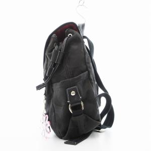 COACH F16548 シグネチャー リュックサック デイパック デイジーチャーム付き 黒 ブラック /UO