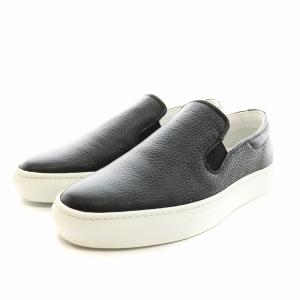 スリッポン シューズ レザー 38 黒 ブラック 33-01-16-01602-K