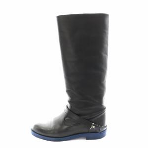 ネイビー NAVY ロングブーツ レザー 36 黒 ブラック JN17066 /AN20 OF