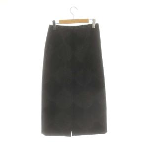 JIL SANDER ウール ラメ入り タイトロングスカート タック 32 黒 /HK OS