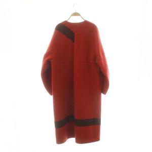 HYKE DOUBLE FACE COAT PATTERNED 1 レッド