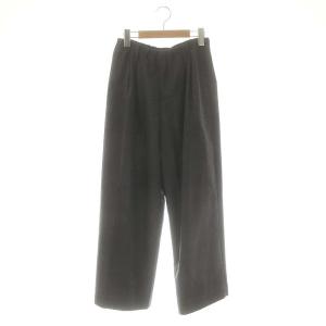 STRAIGHT WIDE PANTSパンツ ワイド グレンチェック 38 ダークグレー /HK OS