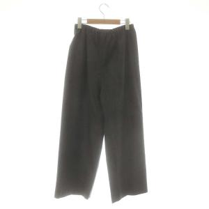 ENFOLD STRAIGHT WIDE PANTSパンツ ワイド グレンチェック 38 ダークグレー /HK OS