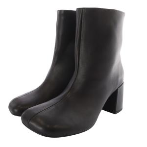 GRACE CONTINENTAL 24AW ショートブーツ レザー チャンキーヒール 38 24cm 黒 ブラック /SR32