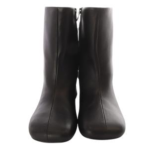 GRACE CONTINENTAL 24AW ショートブーツ レザー チャンキーヒール 38 24cm 黒 ブラック /SR32