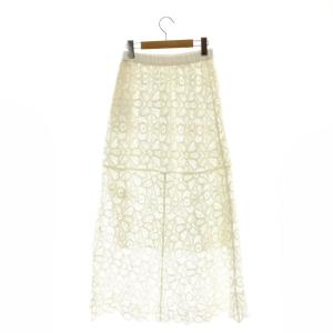 Diagram GRACE CONTINENTAL 23SS クロシェレースロングスカート タイトスカート 36 ホワイト