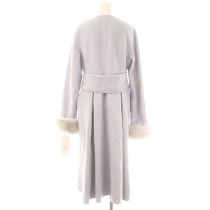 GRACE CONTINENTAL 23AW ノーカラーリバーコート アウター ロング ダブル 36 ラベンダー /DO OS